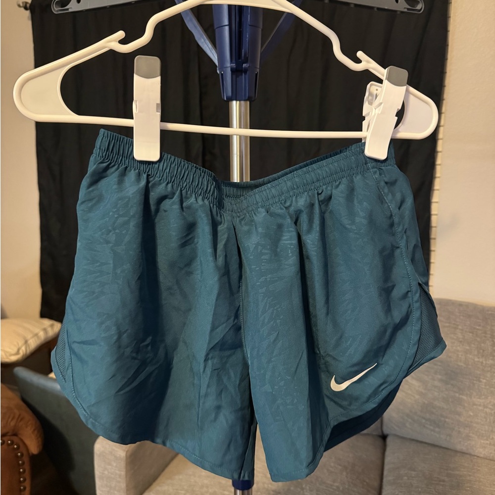 Nike Teal Dri-FIT Athletic Shorts with White Swoosh